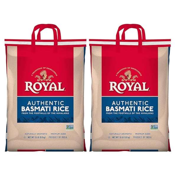 2-pack Authentic Royal Basmati white rice 30 lbs total for $29
