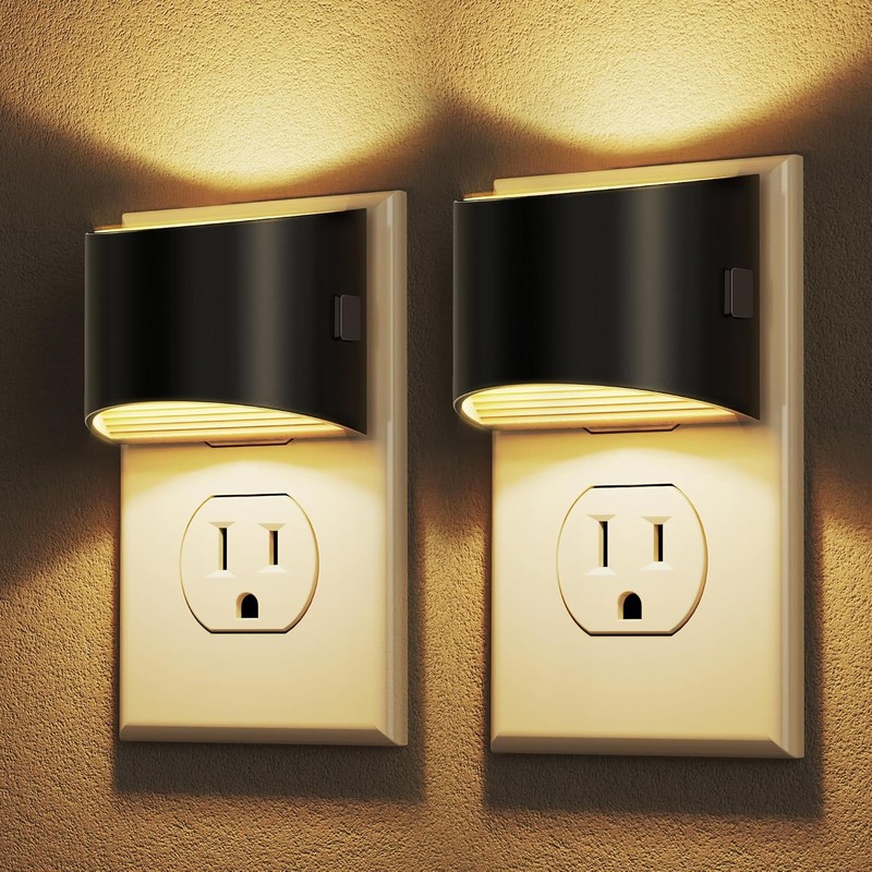 2-pack LED plug-in night lights with dusk-to-dawn sensor for $6