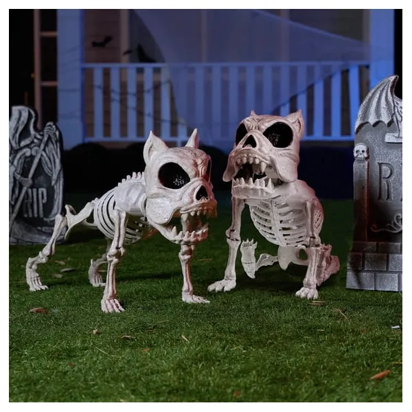 2-piece Joyfy 16-in. posable dog skeleton Halloween decoration for $30