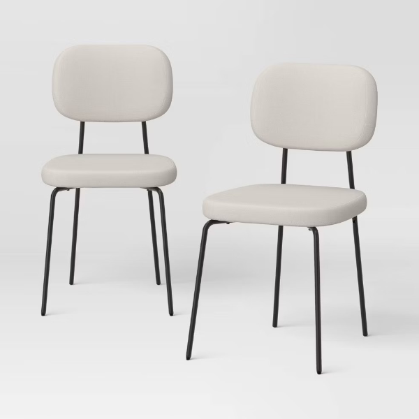 2-piece Room Essentials open-box upholstered dining chair set for $60
