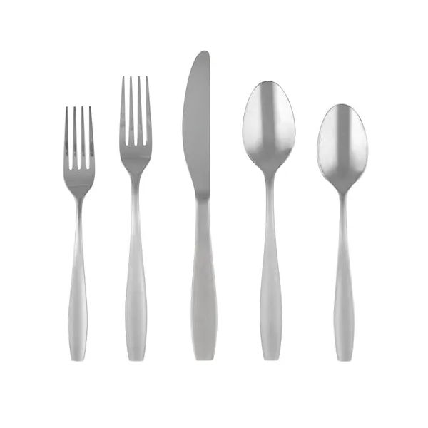 20-piece Cambridge Silversmiths Raritan satin mirror stainless steel flatware set for $14