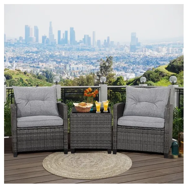 3-piece Gymax patio rattan sofa set for $143