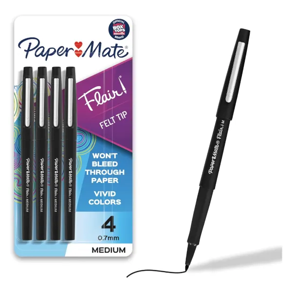 4-count Paper Mate Flair felt tip pens medium point 0for $4