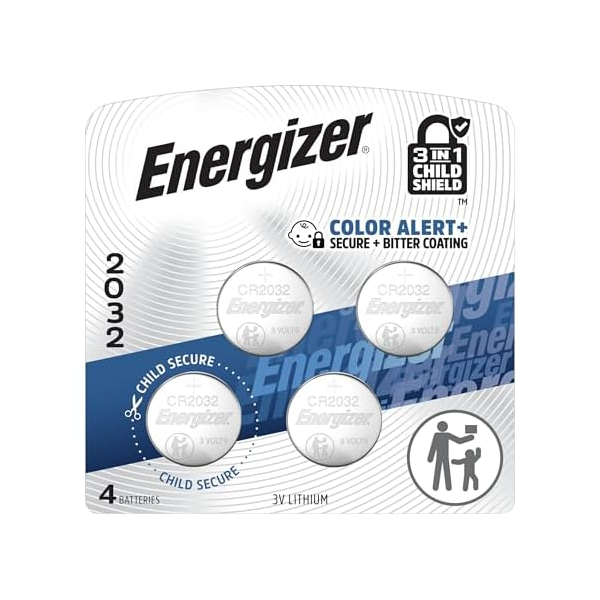 4-pack Energizer 2032 3V lithium coin batteries for under $4
