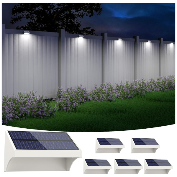 6-pack Niorsun solar LED fence lights for $9