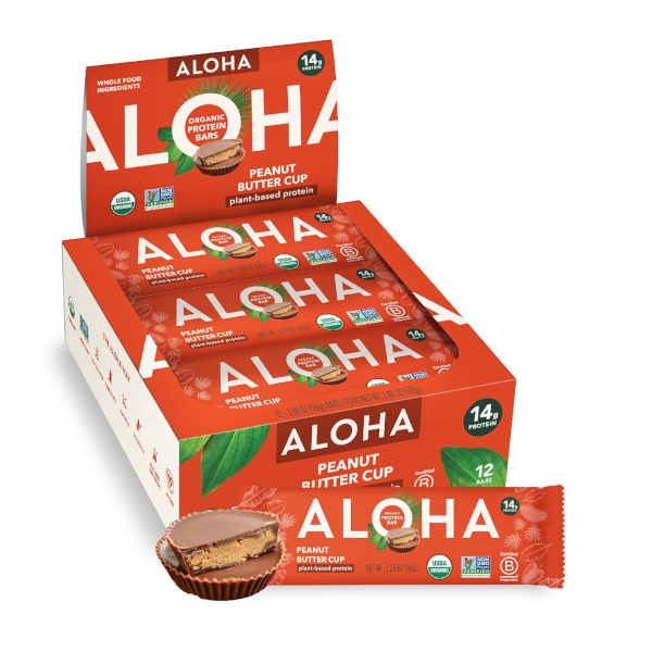 Aloha organic plant based protein bars 12-count for $18