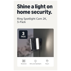 3-pack Ring Spotlight Cam 2K (newest model) for $269