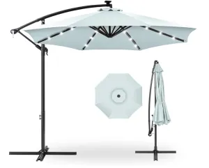 Best Choice Products 10ft Solar LED offset hanging market patio umbrella for $74