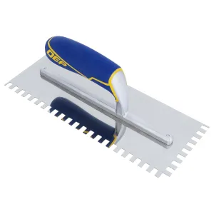 QEP comfort grip stainless steel trowel square-notch for $7