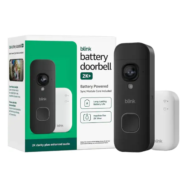 Blink battery doorbell 2K+ Sync Module Core included for $36