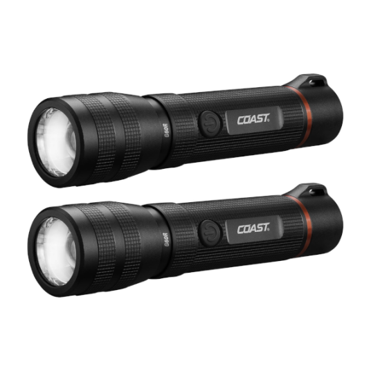 Coast G60R 1000L waterproof rechargeable LED flashlight 2-pack for $23