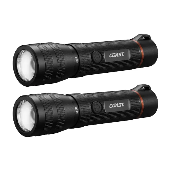Coast G60R 1000L waterproof rechargeable LED flashlight 2-pack for $23