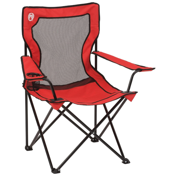 Coleman Broadband mesh quad camping chair with bag and cup holder for $15