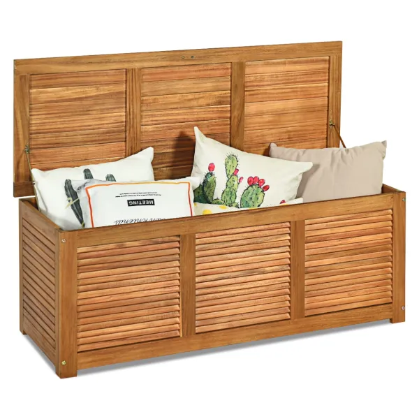 Costway 46-gallon Acacia wood deck storage box for $105