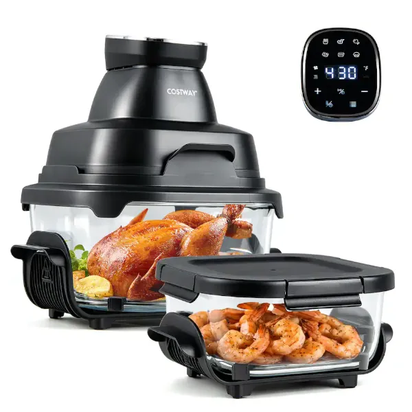 Costway 6-in-1 portable glass air fryer for $66