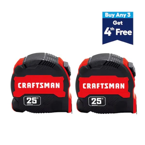 Craftsman compact 25-foot tape measure 2-pack for $17