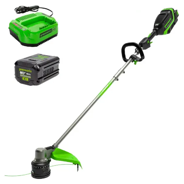 Greenworks 80V 17-in. brushless string trimmer with battery and charger for $150