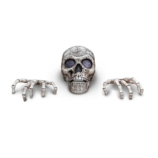 Haunted Living 2' giant skull with hands ground breaker yard decoration for $150