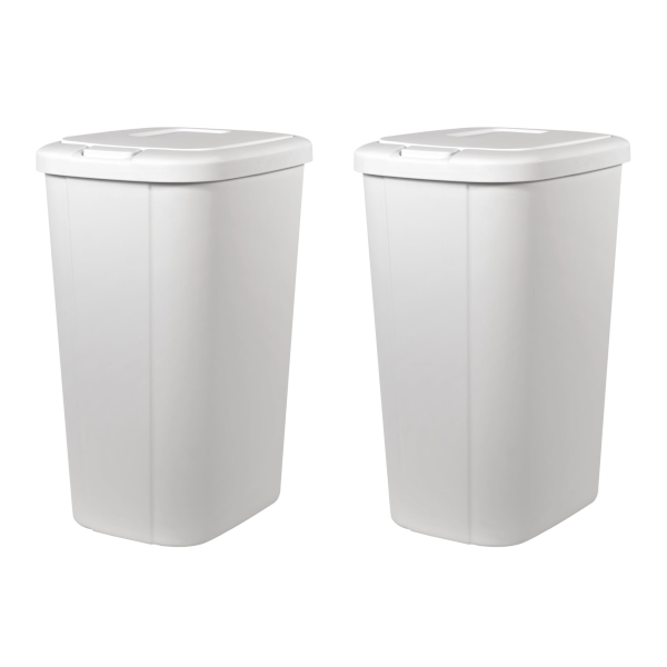 Hefty 13touch-lid trash can 2-pack for $17