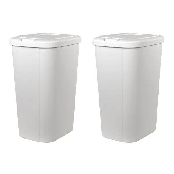Hefty 13touch-lid trash can 2-pack for $17