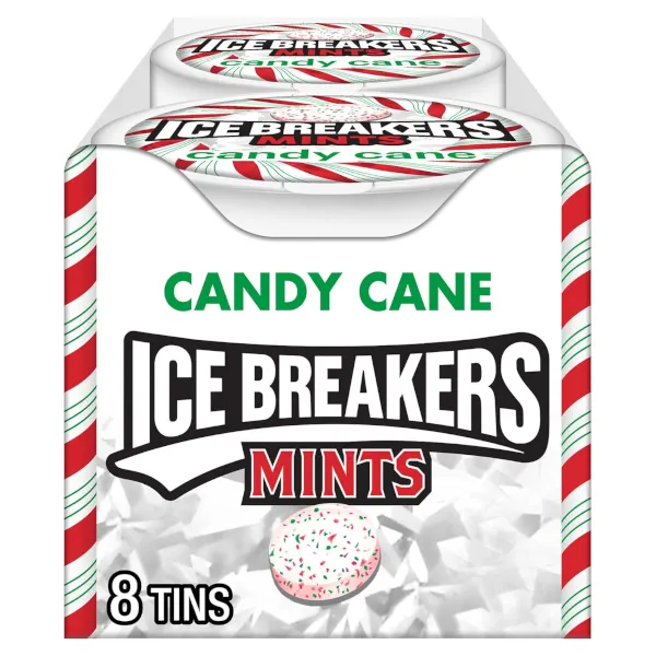 Ice Breakers candy cane sugar free mints 8-pack for $18