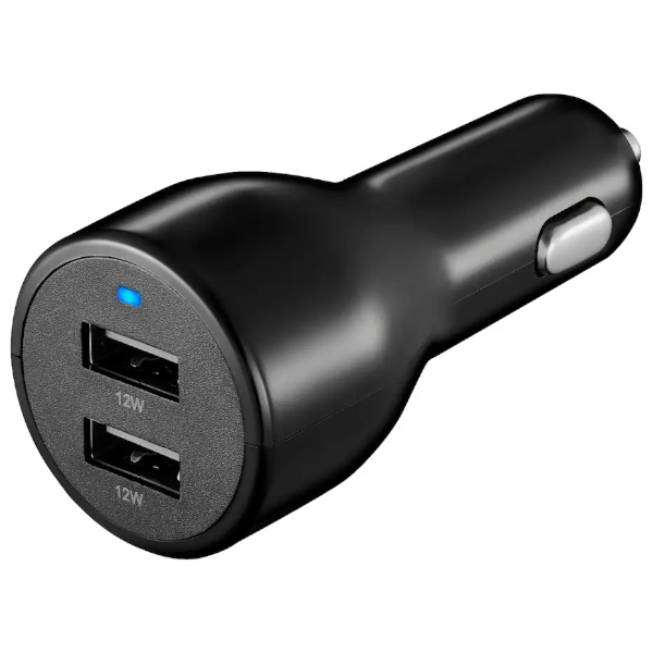 Insignia 24W dual USB port vehicle charger for $3