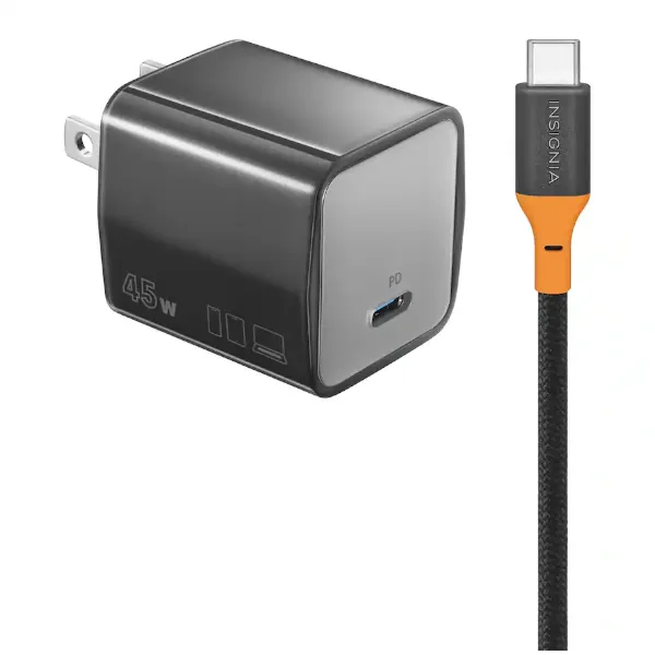 Insignia 45W compact wall charging kit with 240W USB-C cable for $11