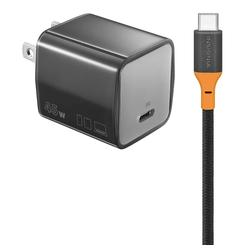 Insignia 45W compact wall charging kit with 6-foot cable for $11