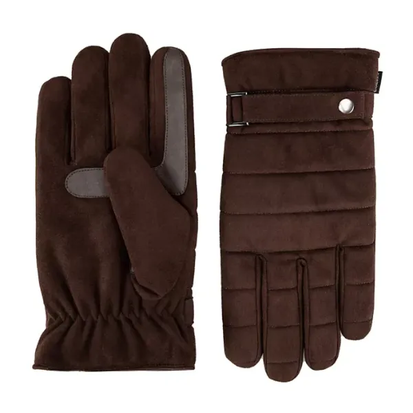 Isotoner men’s water-repellent quilted touchscreen gloves for $8