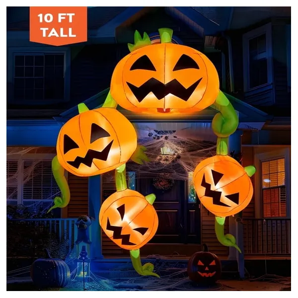 Joyfy 10-ft Halloween inflatable roof giant pumpkins with LEDs for $42