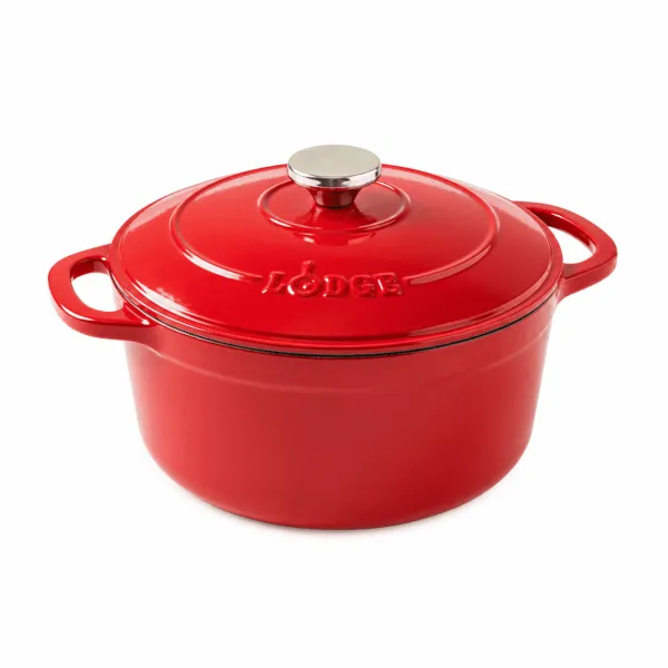 Lodge 5qt enameled cast iron Dutch oven with loop handles for $40