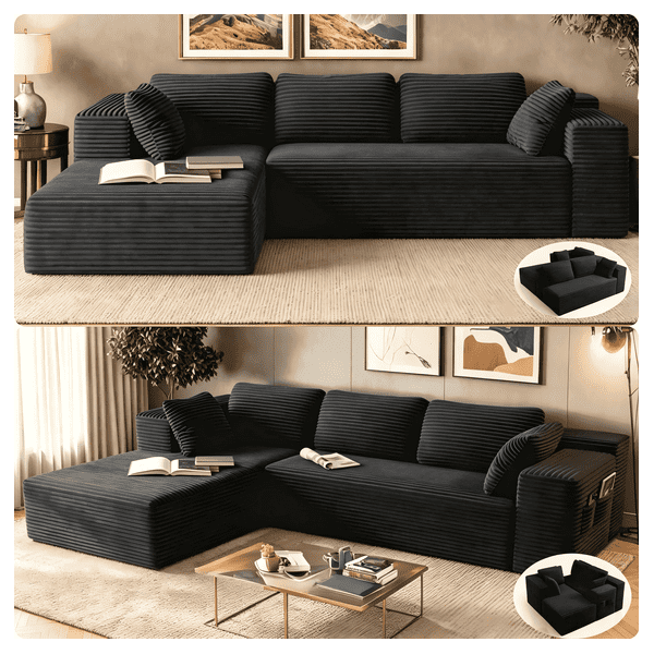 Lofka 105-in. L-shaped sectional couch for $320
