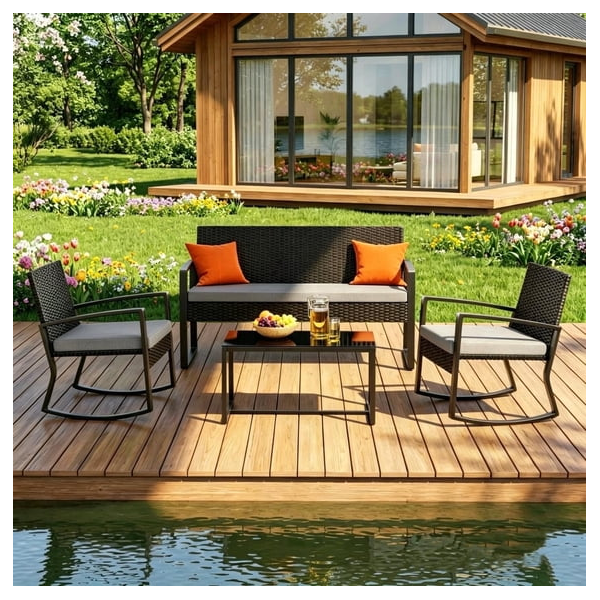 Lofka 4-piece all-weather patio furniture set for $110