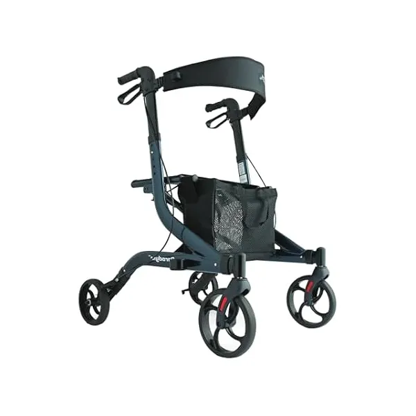 Medline aluminum European style foldable rollator with backrest for $37
