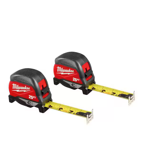 Milwaukee 25-foot magnetic tape measure, 2-pack, for $20