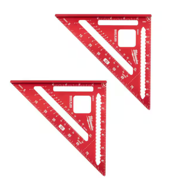 Milwaukee 7" rafter square 2-pack for $20
