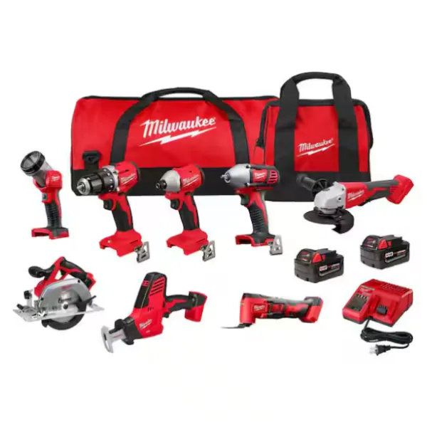 Milwaukee M18 8-tool combo kit with 2 batteries for $649