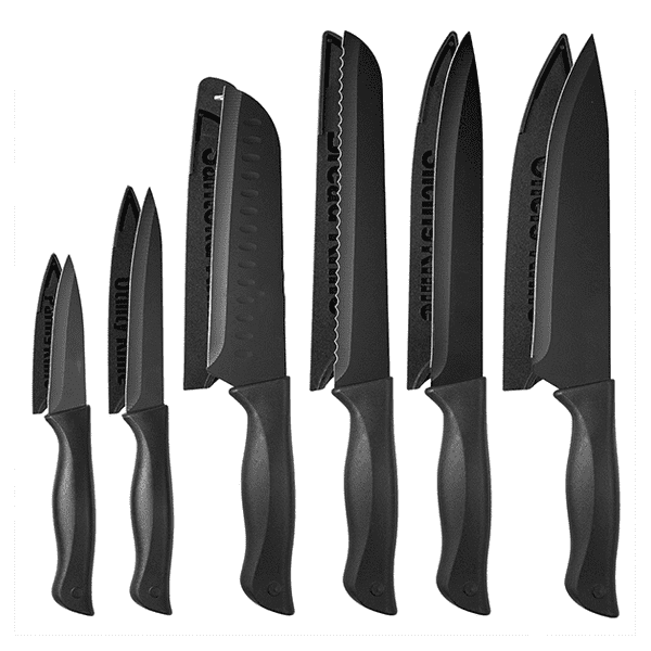 NULAS 6-piece kitchen knife set with covers for $15