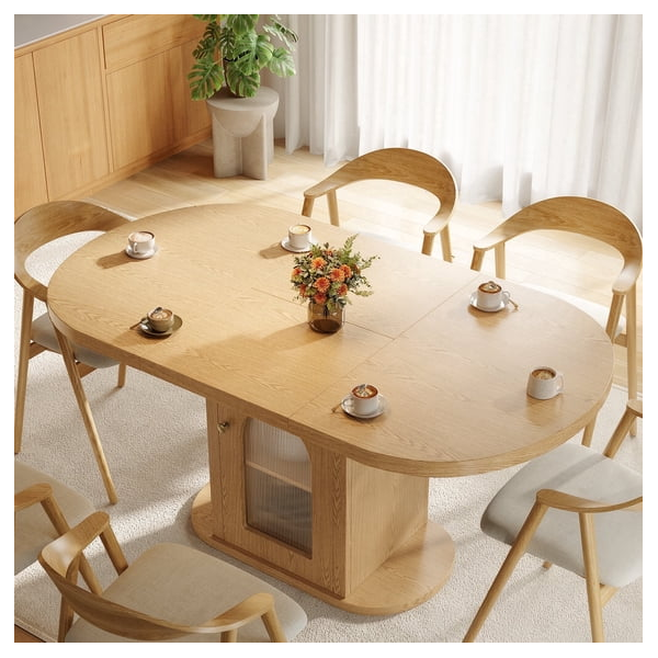 Patbrela 43to 59-in. extendable oval dining table with storage for $170