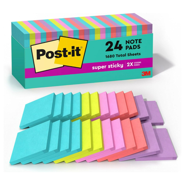 Post-it super sticky 24-count note pads for $17