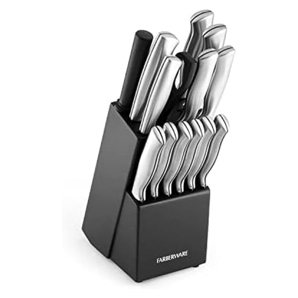 Prime members: Farberware 15-piece high-carbon stainless steel knife set for $20