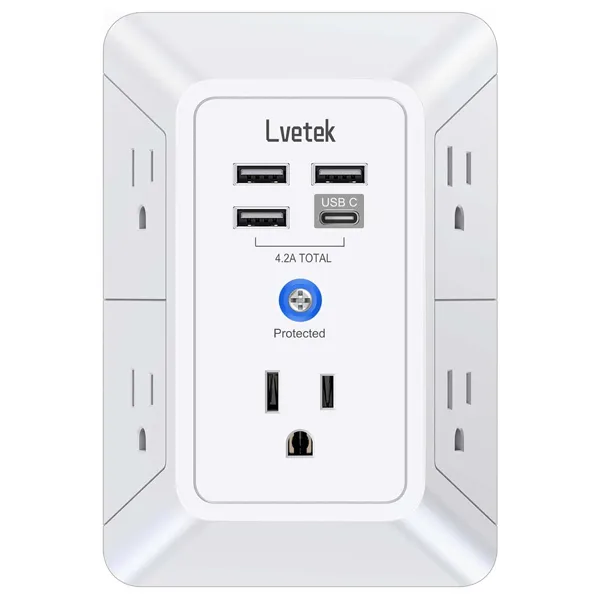 Prime members: Lvetek 5-outlet surge protector wall charger for $8