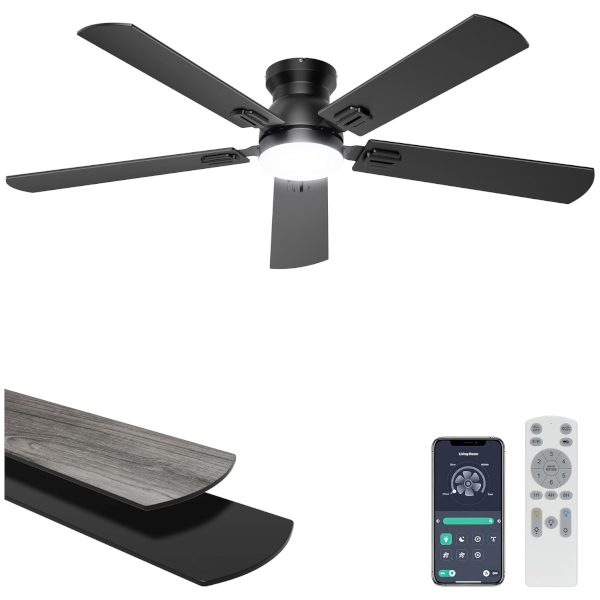 Prime members: Ohniyou 52-in. low-profile ceiling fan with lights and remote for $56