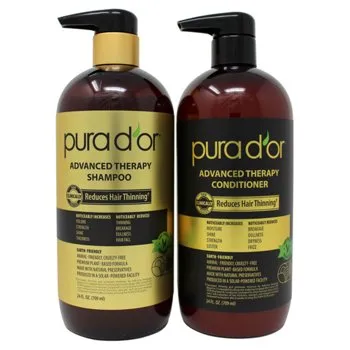Pura d'or Advanced Therapy Anti-Hair Thinning Shampoo and Conditioner Set for $29.99
