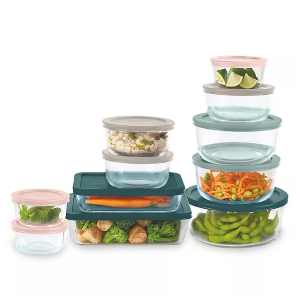 Pyrex 22-piece glass food storage set for $33