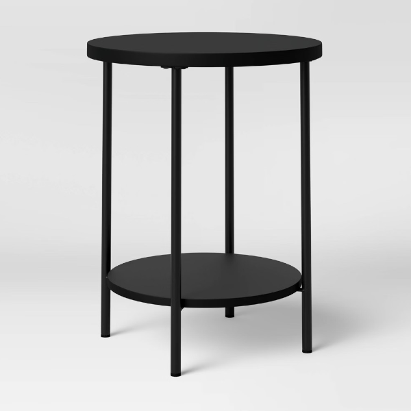 Room Essentials wood and metal round end table for $22