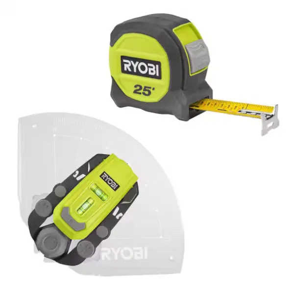 Ryobi multi-surface laser level with 25' compact tape measure for $30