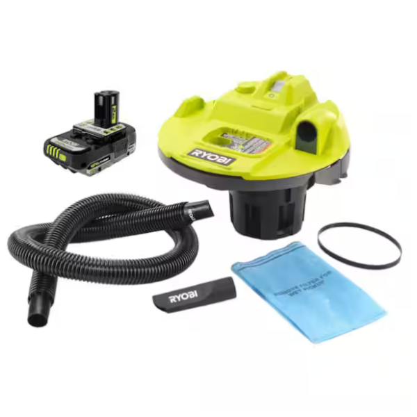 Ryobi ONE+ 18V cordless 5-gallon bucket-top wet/dry vacuum with 2battery for $75