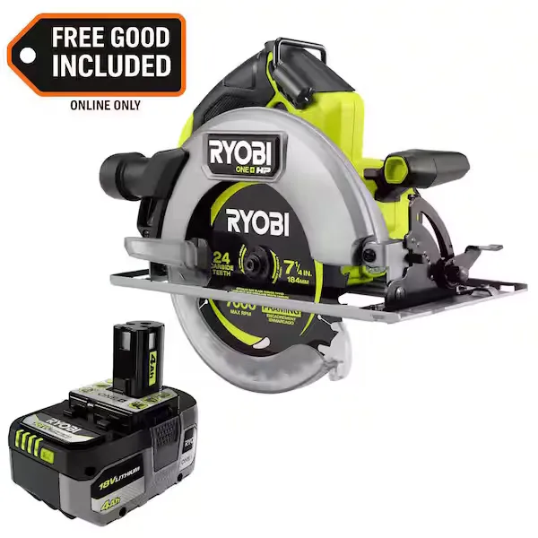 Ryobi One+ HP 18V brushless cordless 7-1/4-in. circular saw with battery for $139