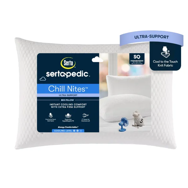 Sertapedic Chill Nites cooling ultra-support bed pillow for $7